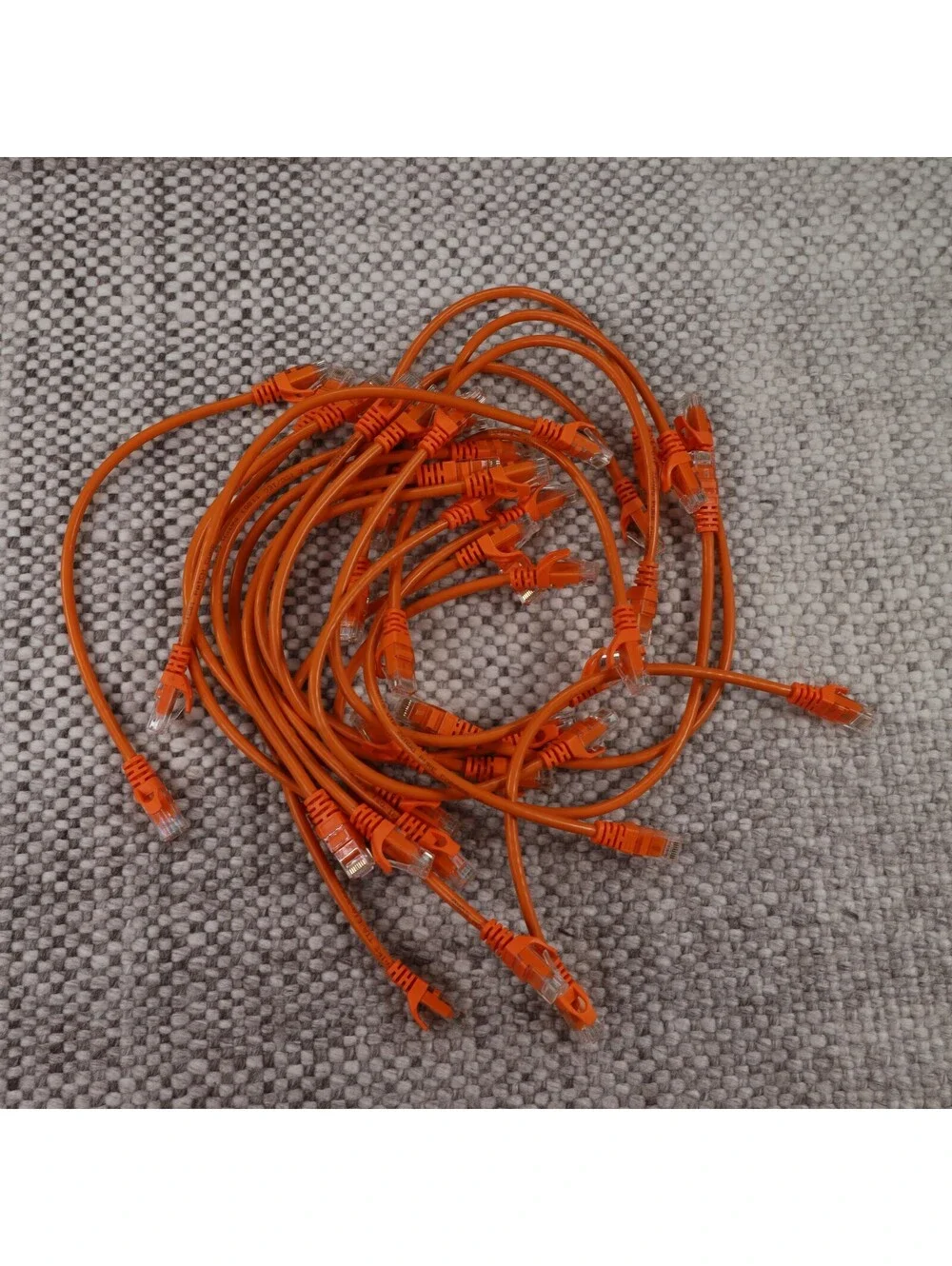 Lot of 28 Orange Cat6 Ethernet Cables 1ft 1 Foot RJ45 Patch Cord Network